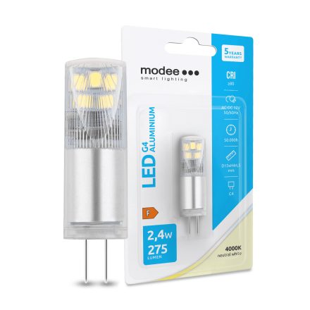 Modee Lighting LED Izzó G4 Aluminium AC-DC 12V 2,4W 4000K (275 lumen) ERP B1