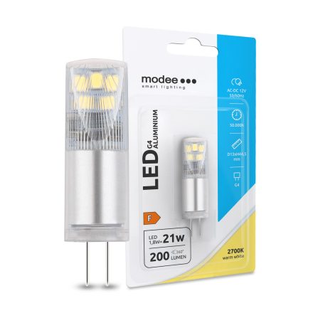 Modee Lighting LED Izzó G4 Aluminium AC-DC 12V 1,8W 2700K (200 lumen) ERP B1