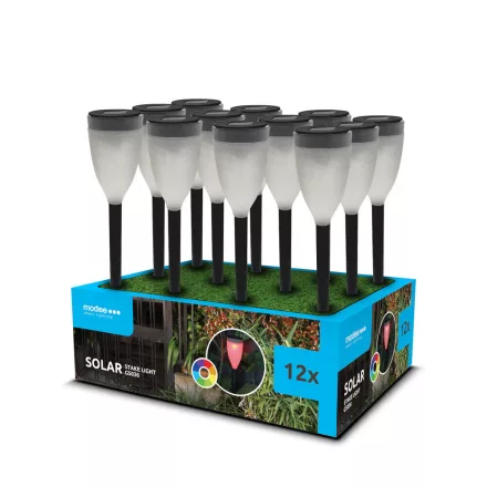 Modee Lighting LED Szolár Napelemes Leszúrható RGB GS036 (30cm) (12db/display)