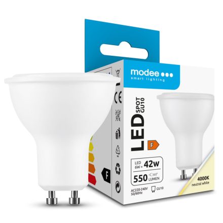 Modee Lighting LED Izzó Spot Alu-Plastic 6W GU10 110° 4000K (550 lumen) ERP