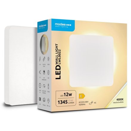 Modee LED Fali Lámpa (LWL0022) 12W IP65 165x165x61mm 4000K (1345 lumen) Fehér