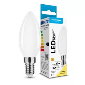   Modee LED Izzó Filament Milky Gyertya C35 7W E14 360° 2700K (806 lumen) ERP