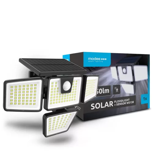   Modee Lighting LED Szolár Napelemes Reflektor WS138 + sensor (750 lumen)
