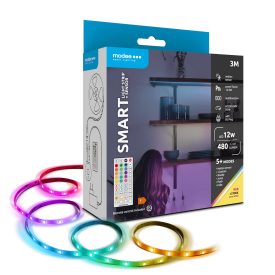   Modee LED Smart (Remote) Szalag 12W IP20 +sensor 2700K+RGB (480 lumen) 3M