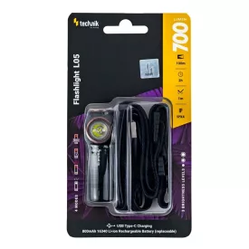   Technik Fejlámpa L05 (+1x16340 800mAh) SST20 + USB-C (700 lumen)