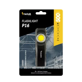   Technik Elemlámpa P16 (akkumulátoros) COB LED + USB-C (500 lumen)