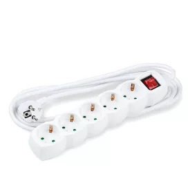   Technik Elosztó 5 utas 1,5m kábellel 1,5mm2 rézkábel + kapcsoló (fehér) 16A