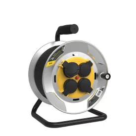   Technik Industrial Kábeldob 4-er 25m 1,5mm2 H07RN-F (IP44) 16A Fémház