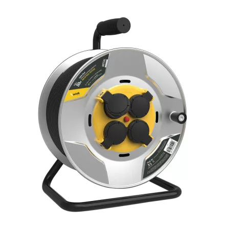 Technik Industrial Kábeldob 4-er 50m 1,5mm2 H07RN-F (IP44) 16A Fémház