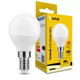   Technik LED Izzó Globe Mini G45 4,9W E14 360° 4000K (470 lumen) ERP