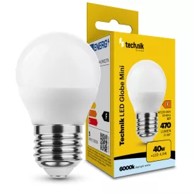   Technik LED Izzó Globe Mini G45 4,9W E27 360° 6000K (470 lumen) ERP