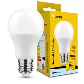   Technik LED Izzó Globe A60 11,1W E27 360° 6000K (1055 lumen) ERP