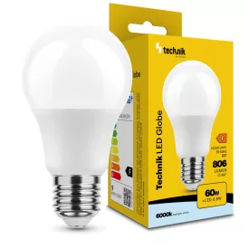   Technik LED Izzó Globe A60 8,8W E27 360° 6000K (806 lumen) ERP