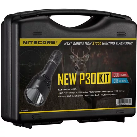 Nitecore Vadászlámpa Szett NEW P30 (1x21700) CREE XP-L HI V3 (1000 lumen)