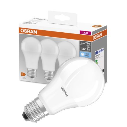 3db LED izzó E27 A60 10W = 75W 1055lm 4000K semleges 200° OSRAM alap