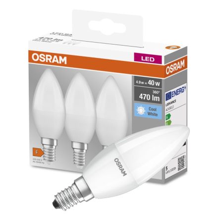 3dbLED izzó E14 B35 5W = 40W 470lm 4000K semleges OSRAM