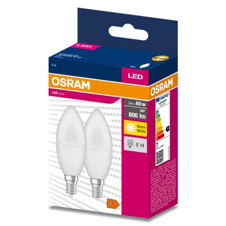 2dbLED izzó E14 B35 7W = 60W 806lm 3000K  220° OSRAM 