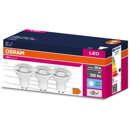 3DB LED izzó GU10 4.5W = 50W 350lm 4000K Semleges 36° OSRAM ÉRTÉK