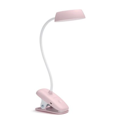 LED asztali lámpa DONUTCLIP 3W 4000K dimmelhető USB rózsaszín PHILIPS bilinccsel