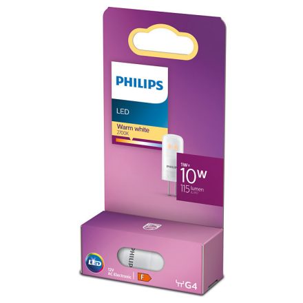 G4 CAPSULE LED izzó 1W = 10W 115lm 2700K meleg PHILIPS