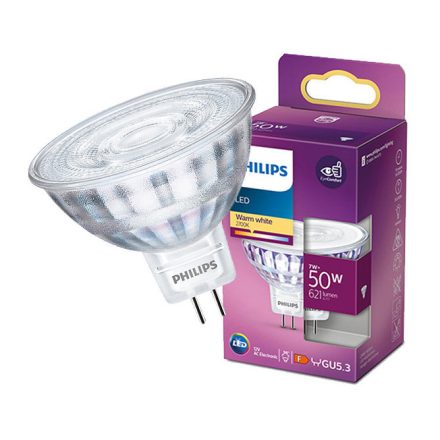 LED izzó MR16 7W = 50W 621lm 2700K  36° 12V spotlámpa PHILIPS