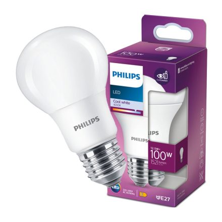 E27 A60 LED izzó 12.5W = 100W 1521lm 4000K semleges PHILIPS