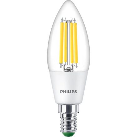 LED gyertyakörte E14 B35 2.3W = 40W 485lm 4000K semleges izzószál PHILIPS Ultra Hatékony