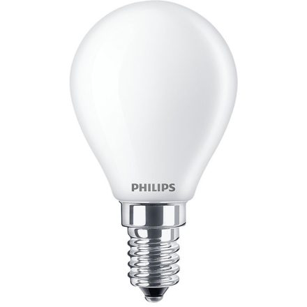 LED golyós izzó E14 P45 3,4W = 40W 470lm 2700 meleg izzószálas tejszerű PHILIPS szabályozható