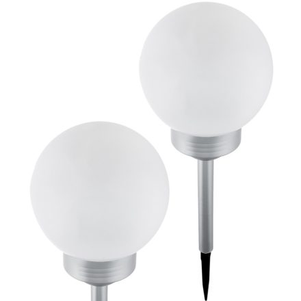 LED-es napelemes kerti lámpa Milky Ball 15 cm-es dugaszolható IP44-es alkonyérzékelő