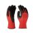 Poliészter kesztyű piros-fekete  latex 11-es