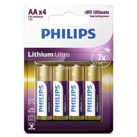 Philips Lithium Ultra Ceruza Elem AA (FR6LB4A/10) (1,5V) B4