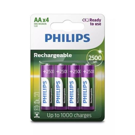 Philips Újratölthető NIMH Ceruza Akku AA 2500 mAh (R6B4RTU25/10) (1,2V) B4