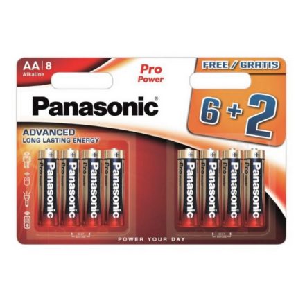 Panasonic Pro Power Alkáli Ceruza Elem AA (LR6PPG/8BW) (1,5V) B6+2