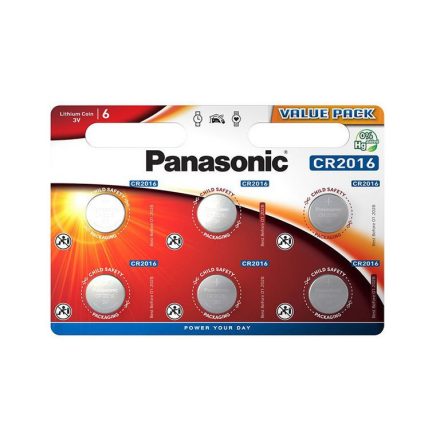 Panasonic Lithium Gombelem CR2016 (3V) B6