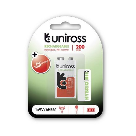 Uniross 9V  Akkumulátor Ni-MH HYBRIO 200 mAh 9V Uniross