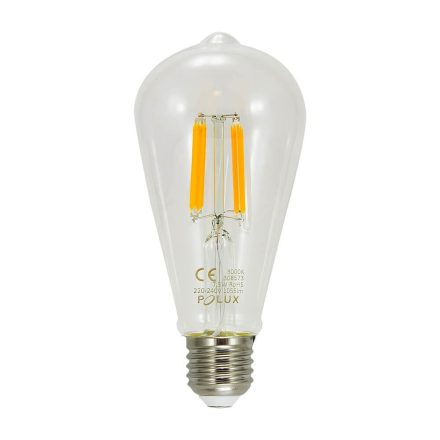 E27 ST64 LED izzó 7.5W = 75W 1055lm 3000K 360° GOLDLUX izzószál (Polux)