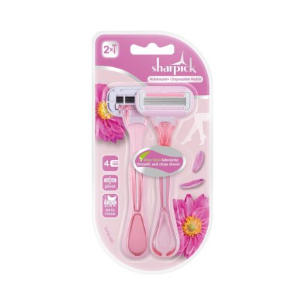 Sharpick Advanced+ Borotva Eldobható 4 pengés + Aloe Vera B2 Noi