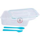 Műanyag ételhordó evőeszközzel 22x15,2x7,6 cm 1,5 l