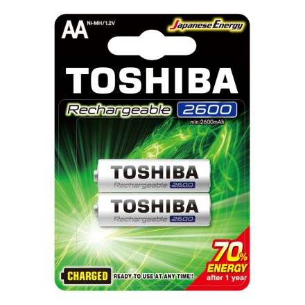 Újratölthető akkumulátorok TOSHIBA HASZNÁLATRA KÉSZ AA 1,2V 2600MAH buborékfólia 2 db