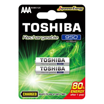 Újratölthető elemek TOSHIBA HASZNÁLATRA KÉSZ AAA 1,2V 950MAH buborékfólia 2 db