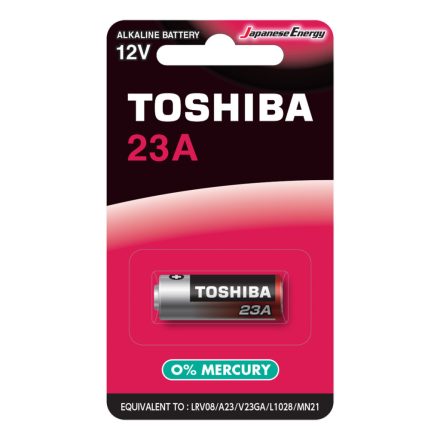 TOSHIBA speciális alkáli elem 23A 12V MN21 V23GA buborékfólia 1 db.