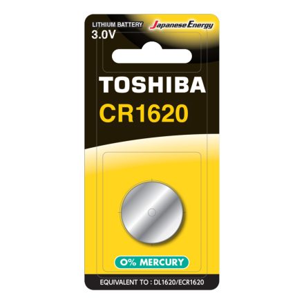 TOSHIBA Specialized Lithium Battery CR 1620 3V bliszter 1 db.