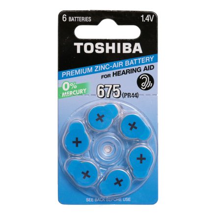 TOSHIBA PR44 1,4 V speciális cink-levegő elemek buborékcsomagolás 6 darabból