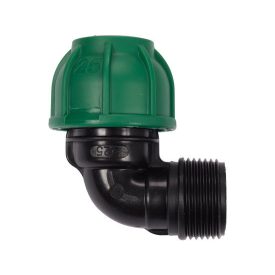 Gyorscsatlakozó külső menetes 90°-os PP 25mm 1"