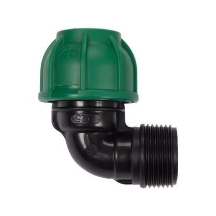 Gyorscsatlakozó külső menetes 90°-os PP 25mm 1"