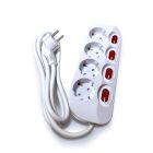 Technik Professional Elosztó 4 utas 1,5m kábel 1,5mm2 rézkábel + 4 kapcsoló 16A