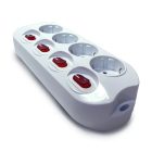 Technik Professional Elosztó 4 utas 1,5m kábel 1,5mm2 rézkábel + 4 kapcsoló 16A