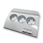 Technik Professional Elosztó Asztali 5 utas 1,5m kábel + 2 USB + kapcsoló 16A