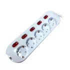 Technik Professional Elosztó 5 utas 1,5m kábel 1,5mm2 rézkábel + 5 kapcsoló 16A