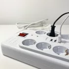 Technik Professional Elosztó 8 utas 1,5m kábel 1,5mm2  + 3xUSB-A + kapcsoló 16A